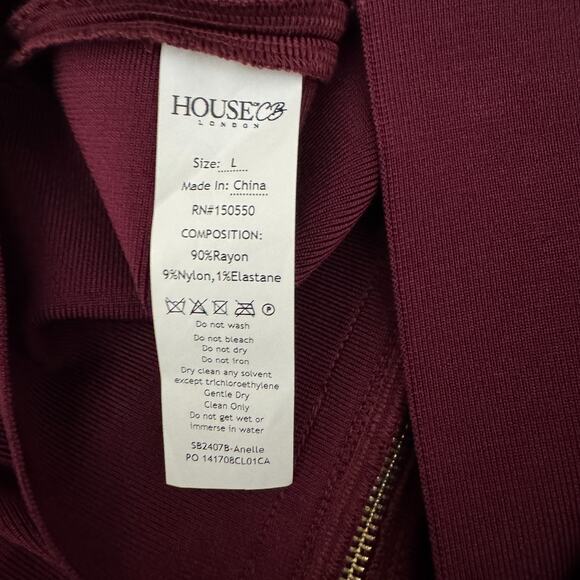 House of CB London "Anelle" Wine Red Bandage Dress - Size Large - New with Tags - Picture 15 of 16